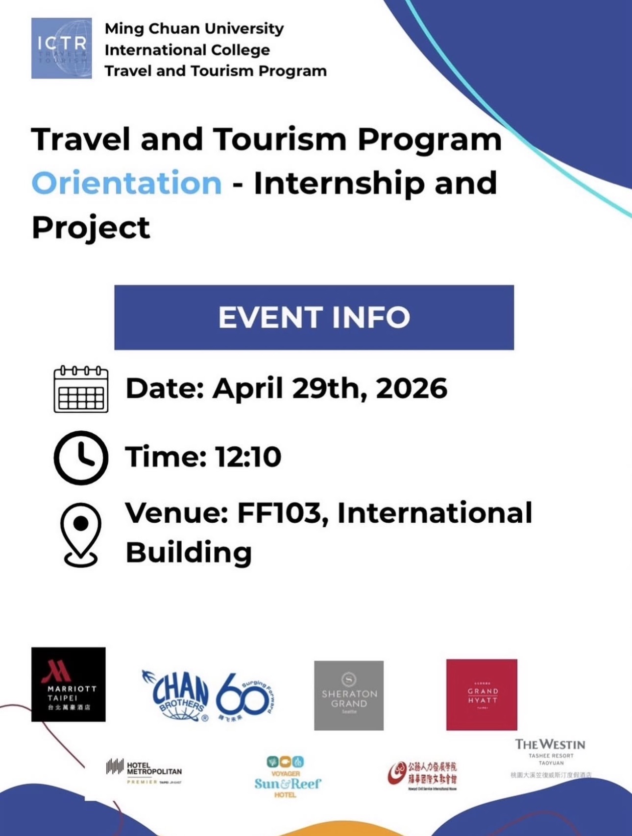 Featured image for “Travel and Tourism Program Orientation – Internship & Project”